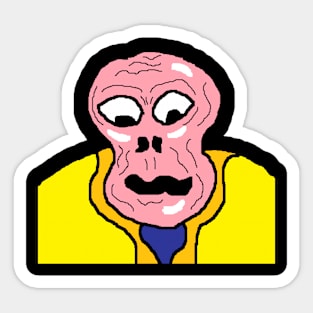 old funny alien portrait Sticker